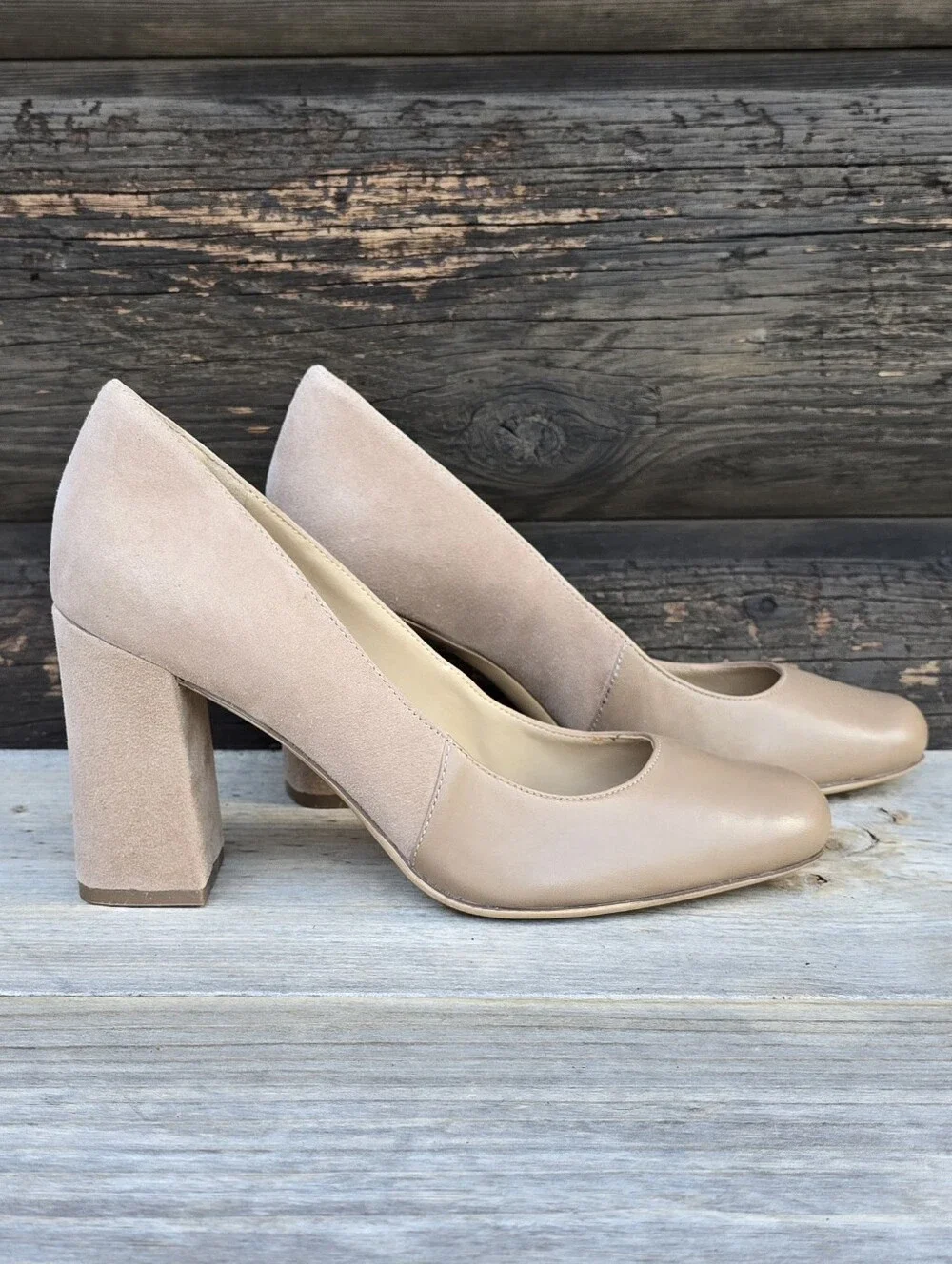 Naturalizer Rhea Office Siren Minimalist Suede Block Heel Comfort Pumps 8M